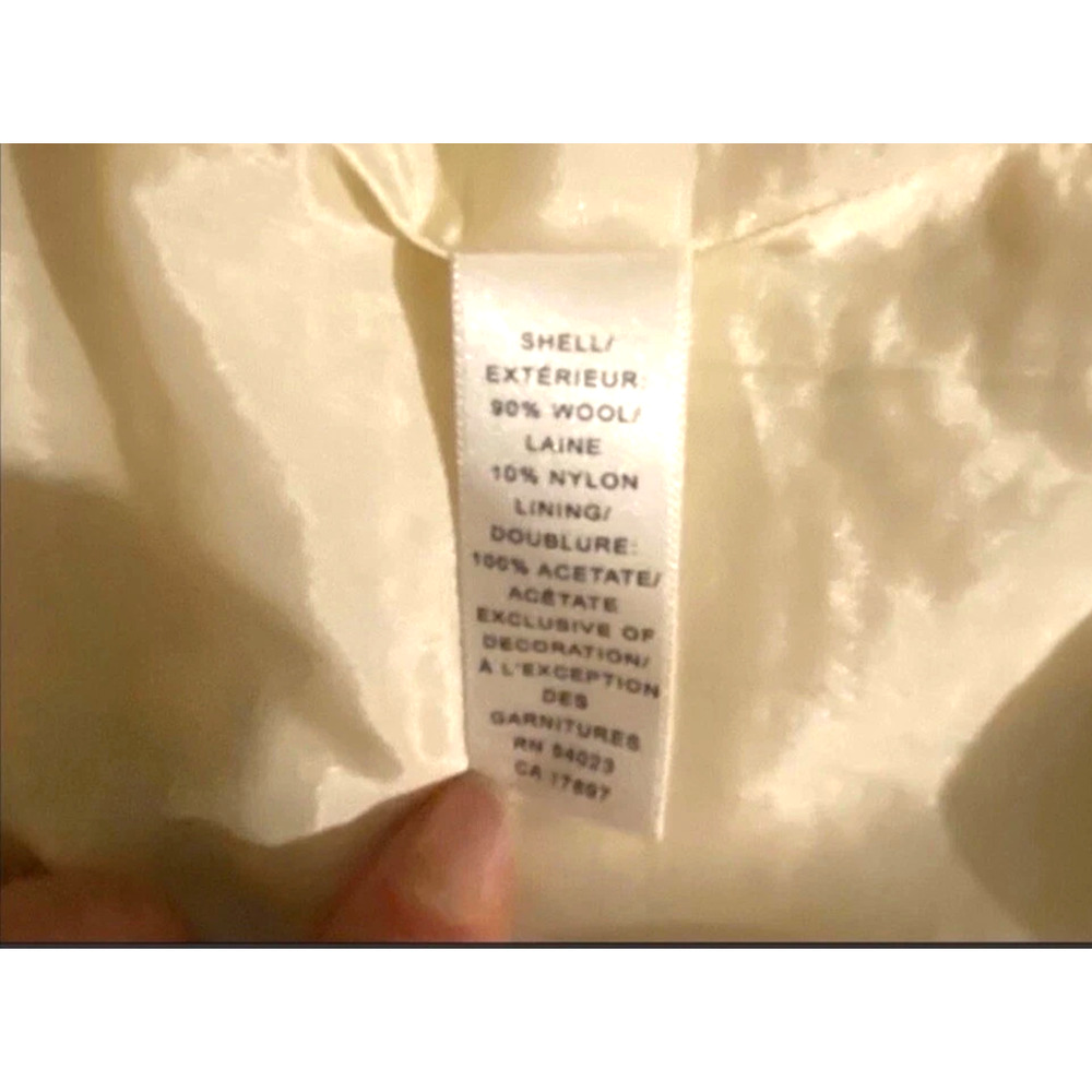Banana Republic Ivory Cream Textured Gauze Underlay Pencil Straight Knee Wool 6 - Picture 7 of 7